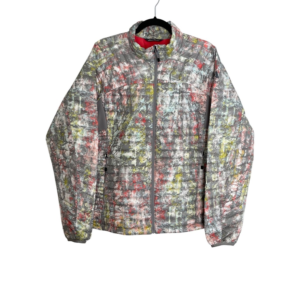 Eddie‎ Bauer First Ascent StormDown 800 Down Puffer Jacket Womens XL Abstract